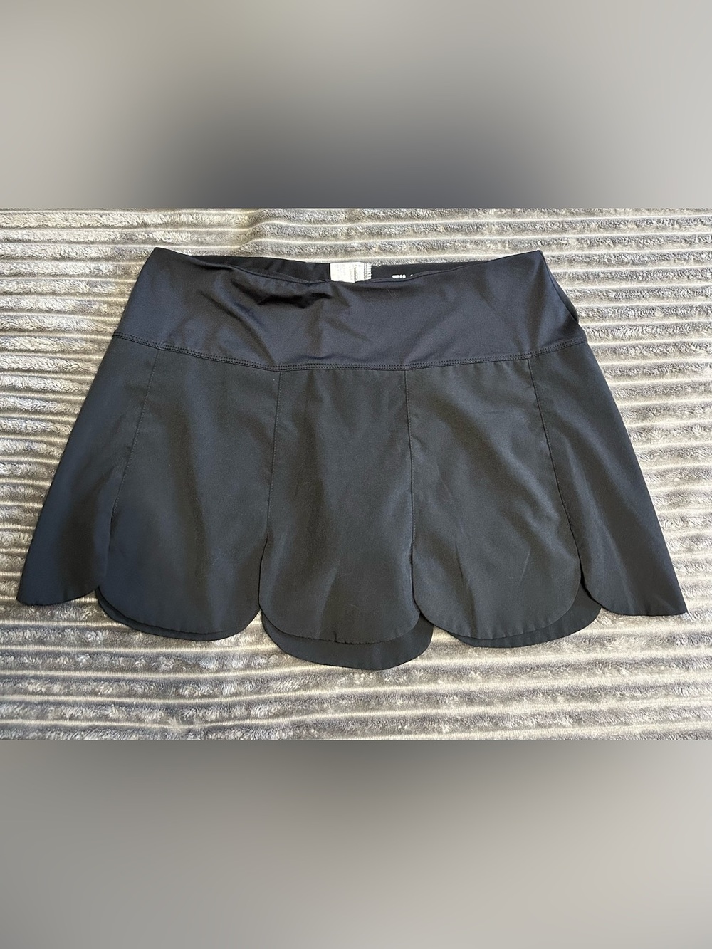 Fila Black Women's Athletic Skort with Scalloped Hem